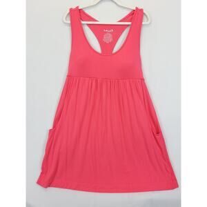 Half Moon By Modern Movement Athletic Workout Tank Dress Modal Women XL Salmon
